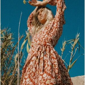 Billabong Spring Romance mini wrap dress in Red Clay